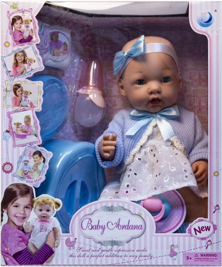 Bambola bebè con accessori – beve e fa pipì – 1 pezzo