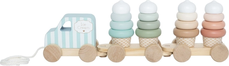 Jabadabado trenino in legno da trainare con gelato
