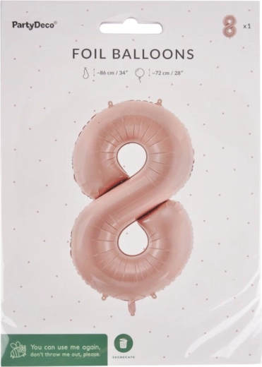 Palloncino in foil numero 8 beige 72 cm