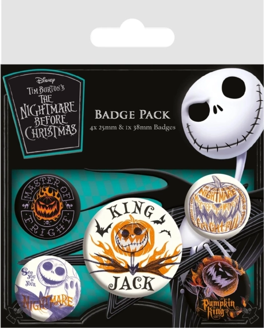 Set di spille NIGHTMARE BEFORE CHRISTMAS – 5 pz (2,5–3,5 cm)