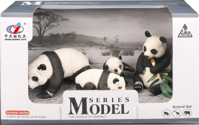 Set di statuine della famiglia di panda