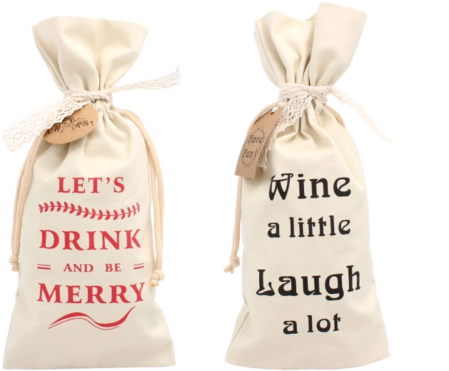 Sacchetto regalo color crema per bottiglia 15 × 35 cm con nastro a coulisse (confezione da 20 pz)