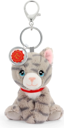 Keeleco portachiavi da borsa gatta grigia 12 cm