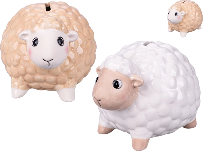 Salvadanaio in porcellana a forma di pecorella per bambini