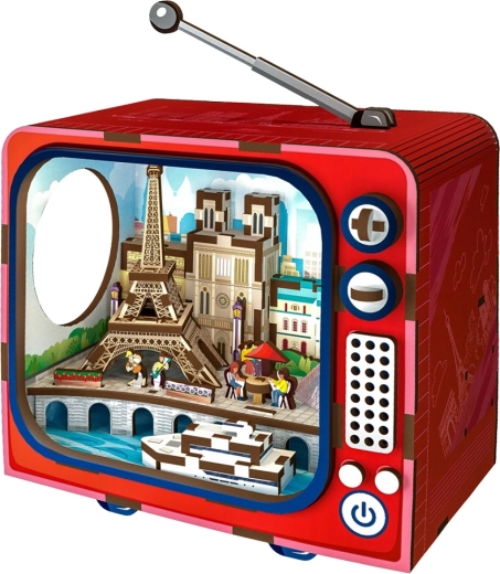 2Kids Toys puzzle 3D in legno retro TV Parigi