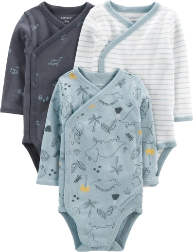 Body per neonati Carter's a maniche lunghe, blu, bambino, 3 pz, taglia 46