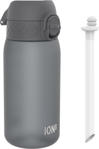 Borraccia per bambini ION8 con cannuccia 350 ml grigia - 1 pezzo