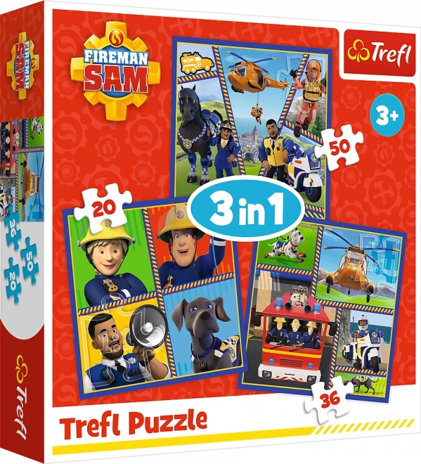 Puzzle 3 in 1 Giornata del Pompiere Sam