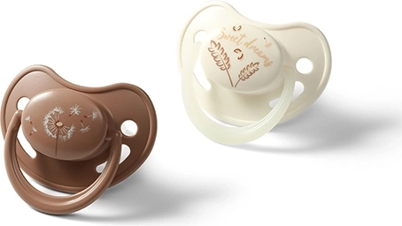 BabyOno succhietti anatomici in silicone 18+ mesi, 2 pz (giorno + notte con manico luminoso)