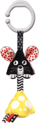 Giocattolo sospeso a contrasto con anello a C Mouse 0 m+ BABYONO
