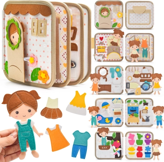 2Kids Toys libro sensoriale busy a forma di casetta con bambola