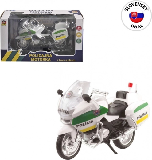 Moto della polizia in metallo 18 cm