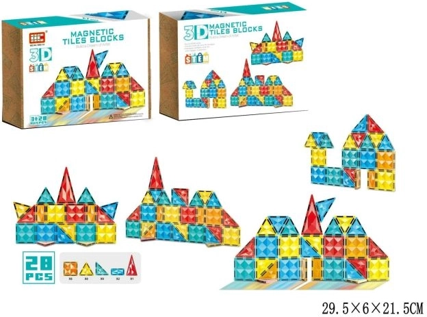 Set da costruzione magnetico da 28 pezzi