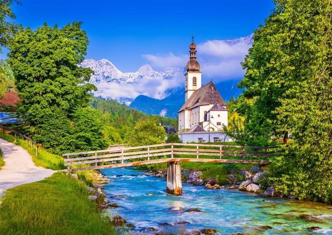 Puzzle Chiesa a Ramsau, Germania 1000 pezzi