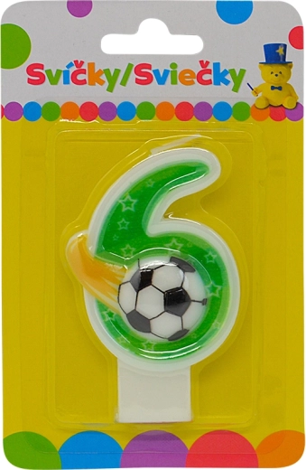 Candela di compleanno numero 6 con pallone – pastello