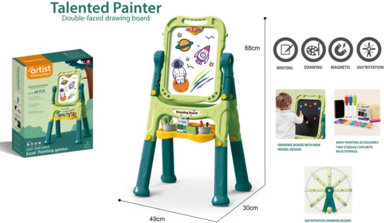 Lavagna artistica bifacciale 48 pezzi verde