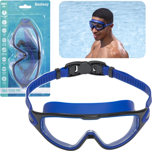 Occhialini da nuoto Bestway nero-blu con cinturino regolabile