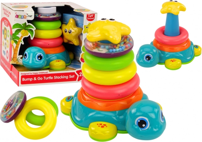 Piramide Tartaruga Cavalcante 2in1 Cerchi Impilabili Luci Suoni