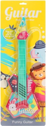 Chitarra colorata con animaletti 42 cm