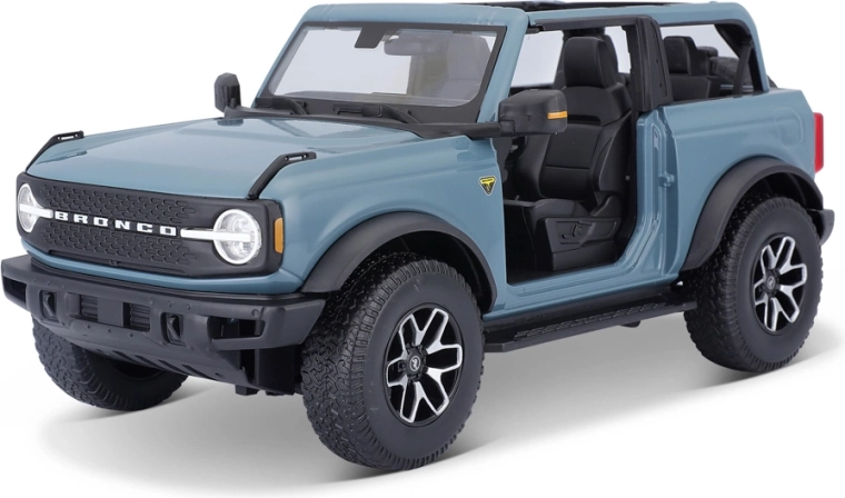 Maisto 2021 Ford Bronco Badlands senza porte blu 1:18