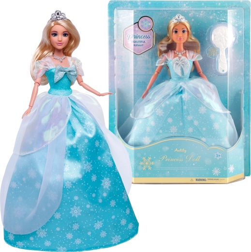 Bambola alla moda con abito da principessa blu