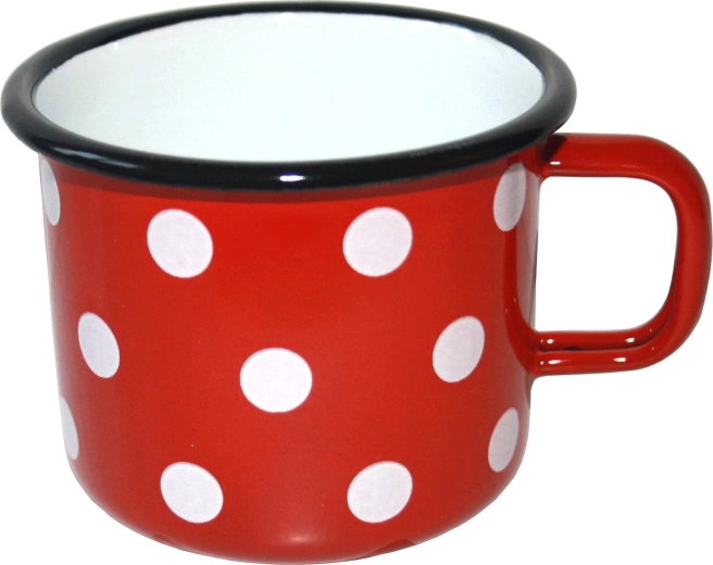 Tazza smaltata con pois 0,25 l, rossa