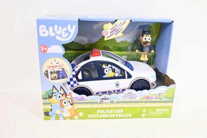 Auto della polizia Bluey con luci e suoni + personaggio poliziotto - 1 pezzo