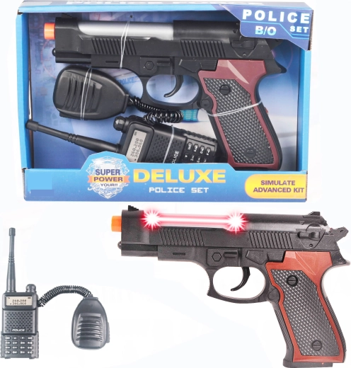Pistola della polizia e ricetrasmittente Sparkys