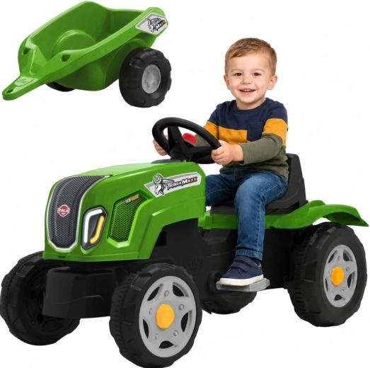Trattore a pedali FALK Claas Terra Maxx con rimorchio e cofano apribile