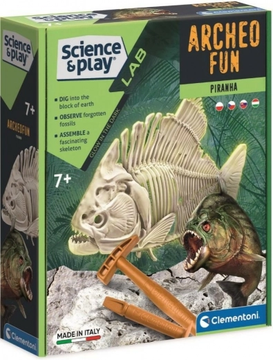 Clementoni Science & Play ArcheoFun: piranha che brilla al buio