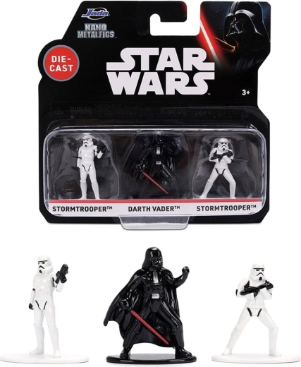 Star Wars Nano Metalfigs set di 3 statuette metalliche Darth Vader e Stormtrooper - 3 pezzi