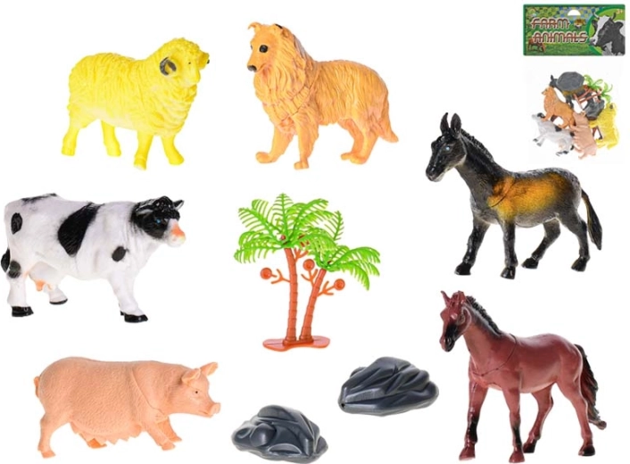Set fattoria animaletti 8–10 cm, 6 pz con accessori