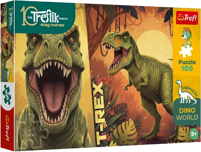 Puzzle Trefl Inspired by Dino World – T-Rex Rodzina Treflików 100 pezzi