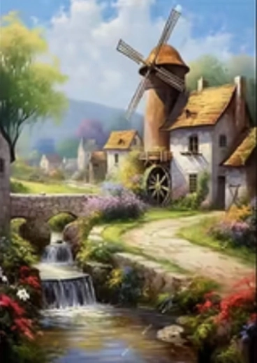 Norimpex pittura con diamanti Mulino 30 × 40 cm