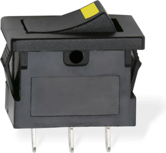 Interruttore a bilanciere nero con LED giallo