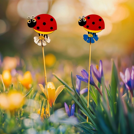 Decorazione da piantare a forma di coccinella per giardino - 1 pezzo