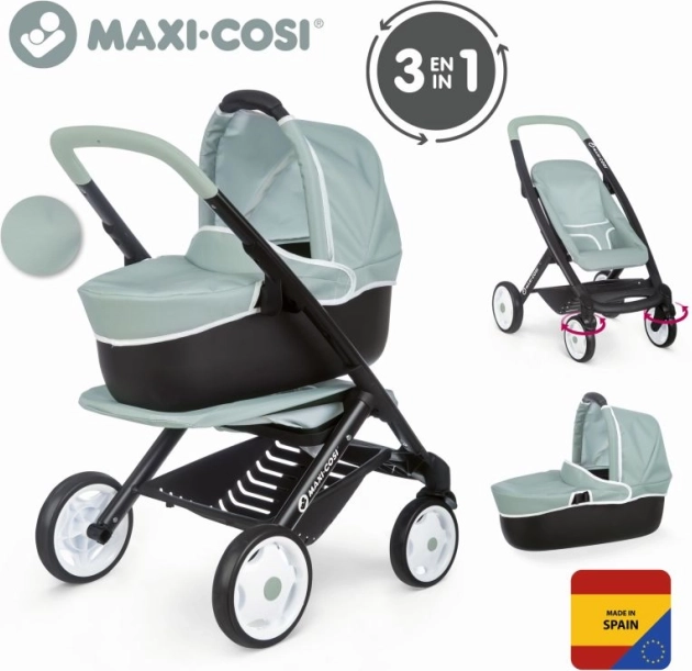Passeggino combinato per bambole MAXI-COSI 3in1 turchese grigio