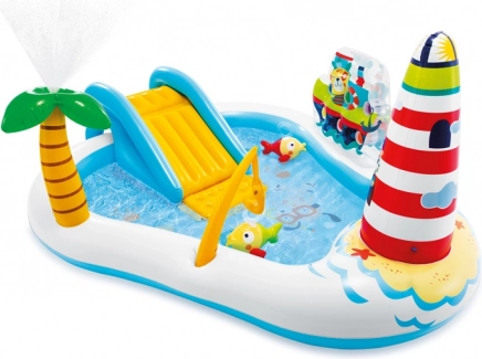 Centro giochi acquatico gonfiabile Fishing Fun con scivolo