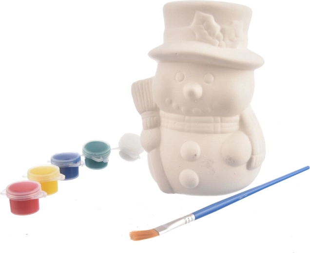 Salvadanaio in gesso da dipingere – pupazzo di neve