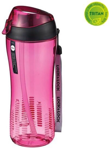 Borraccia sportiva con cannuccia Tritan 550 ml rosa