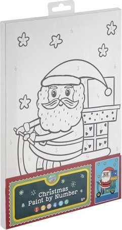 CCG XMAS dipinto con i numeri su tela – Babbo Natale (30 × 19 cm)