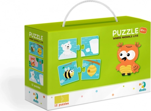 Puzzle Dodo animali e i loro habitat
