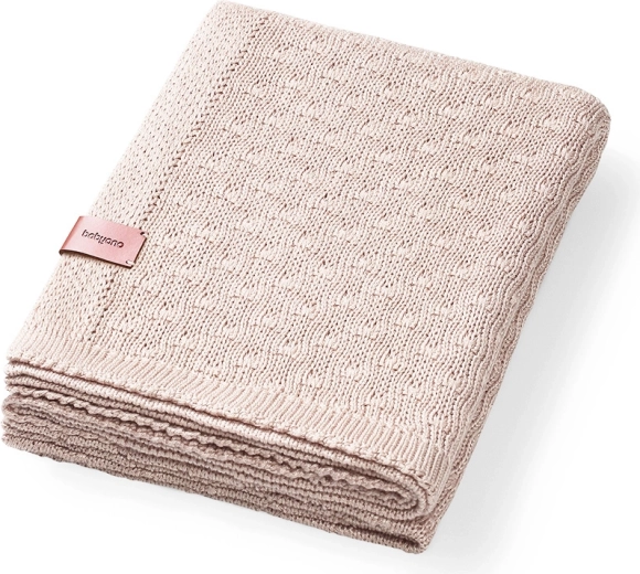 BabyOno coperta in bambù lavorata a maglia light beige