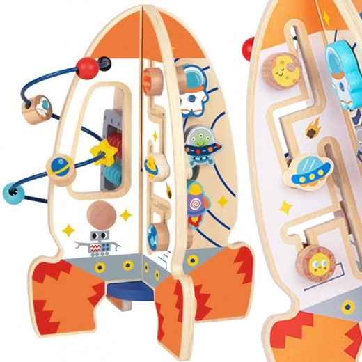 Grande giocattolo educativo multifunzione in legno Razzo di Tooky Toy