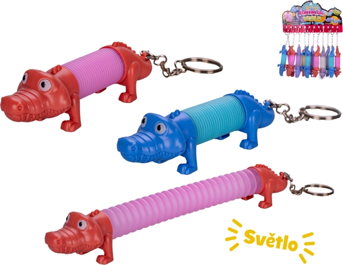 Portachiavi a carica coccodrillo con luce