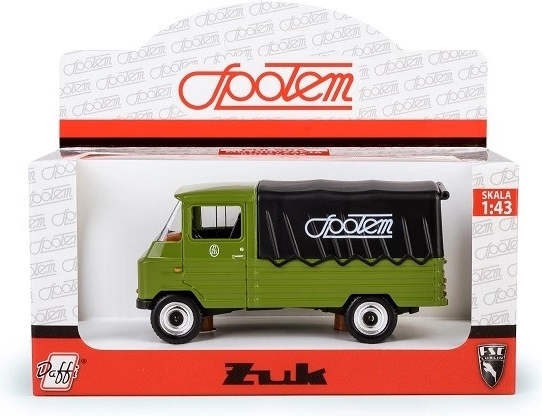 Modello auto Żuk Społem 1:43 verde con telone
