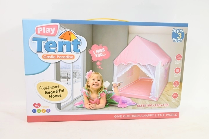 Tenda da gioco per bambini rosa 100 × 120 × 135 cm
