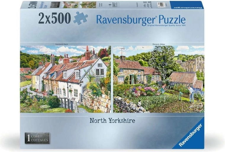 Puzzle Ravensburger Cosy Cottages n. 1: North Yorkshire 2×500 pezzi