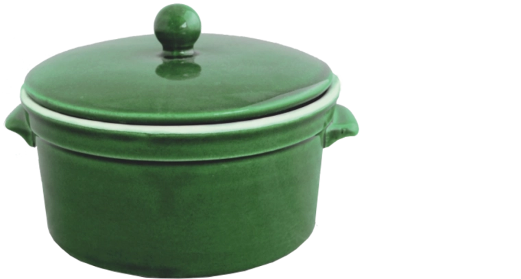 Pentola in ceramica 0,5 l con coperchio verde