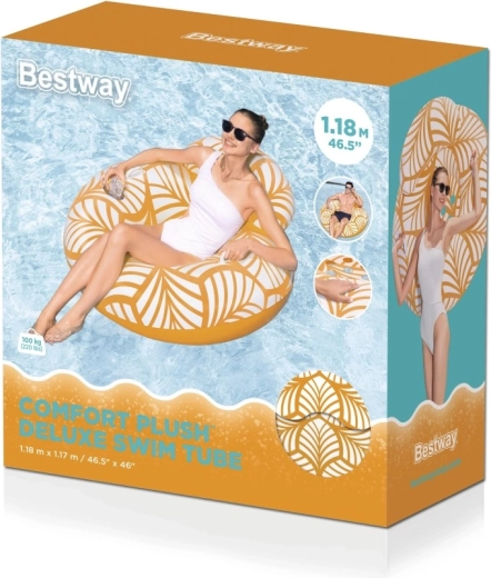 Ciambella galleggiante gonfiabile Plush deluxe con poggiatesta e portabevande